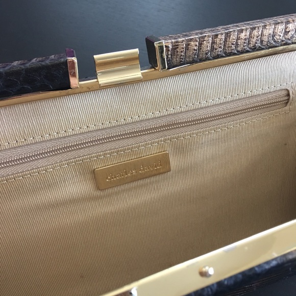 Charles David Vintage Snake Skin Clutch - Hard Frame - Picture 6 of 7